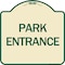 Signmission Designer Series Sign Park Entrance, Tan & Green Heavy-Gauge Aluminum Sign, 18" x 18", TG-1818-24453 A-DES-TG-1818-24453 - alternate 1